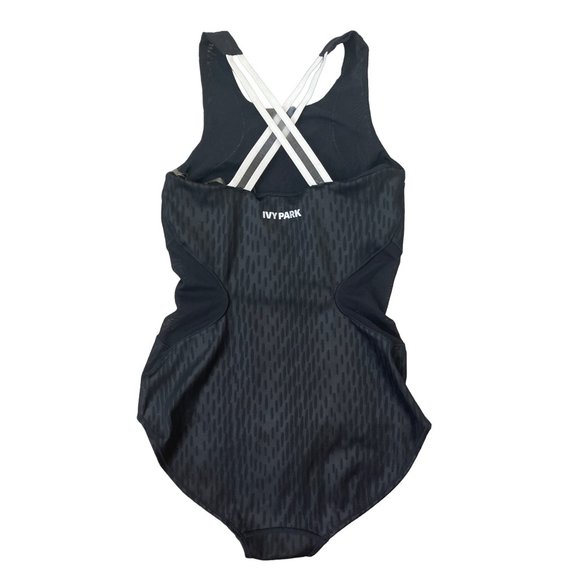 IVY PARK Mesh Panel One Piece Bodysuit Swimsuit Black White X-Back XXS NWOT $90 - Picture 13 of 13